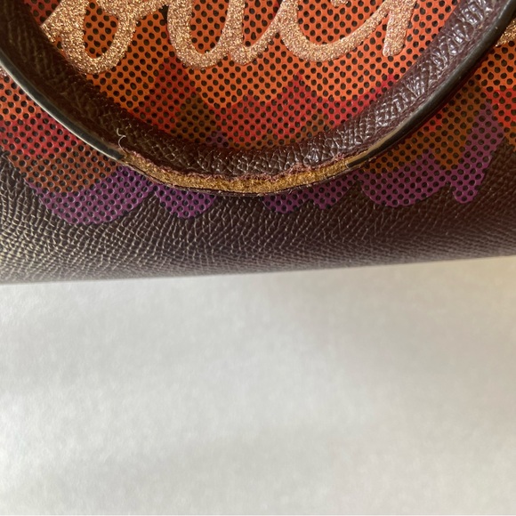 Coach Mini Bennet Satchel Neon Oxblood Handbag. - Picture 9 of 10